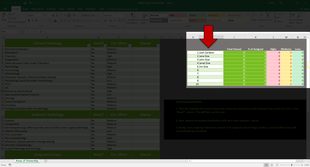 List your Beaker analysts for the implementation here